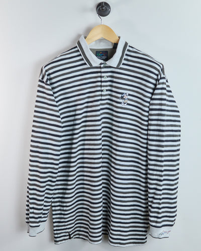 Early 90s Greg Norman x Disney White/Brown Long Sleeve Polo (L)