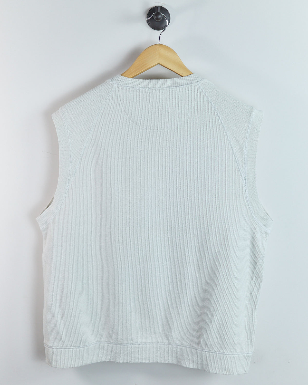 90s Nike Golf Shield Logo Cream V Neck Vest (L)