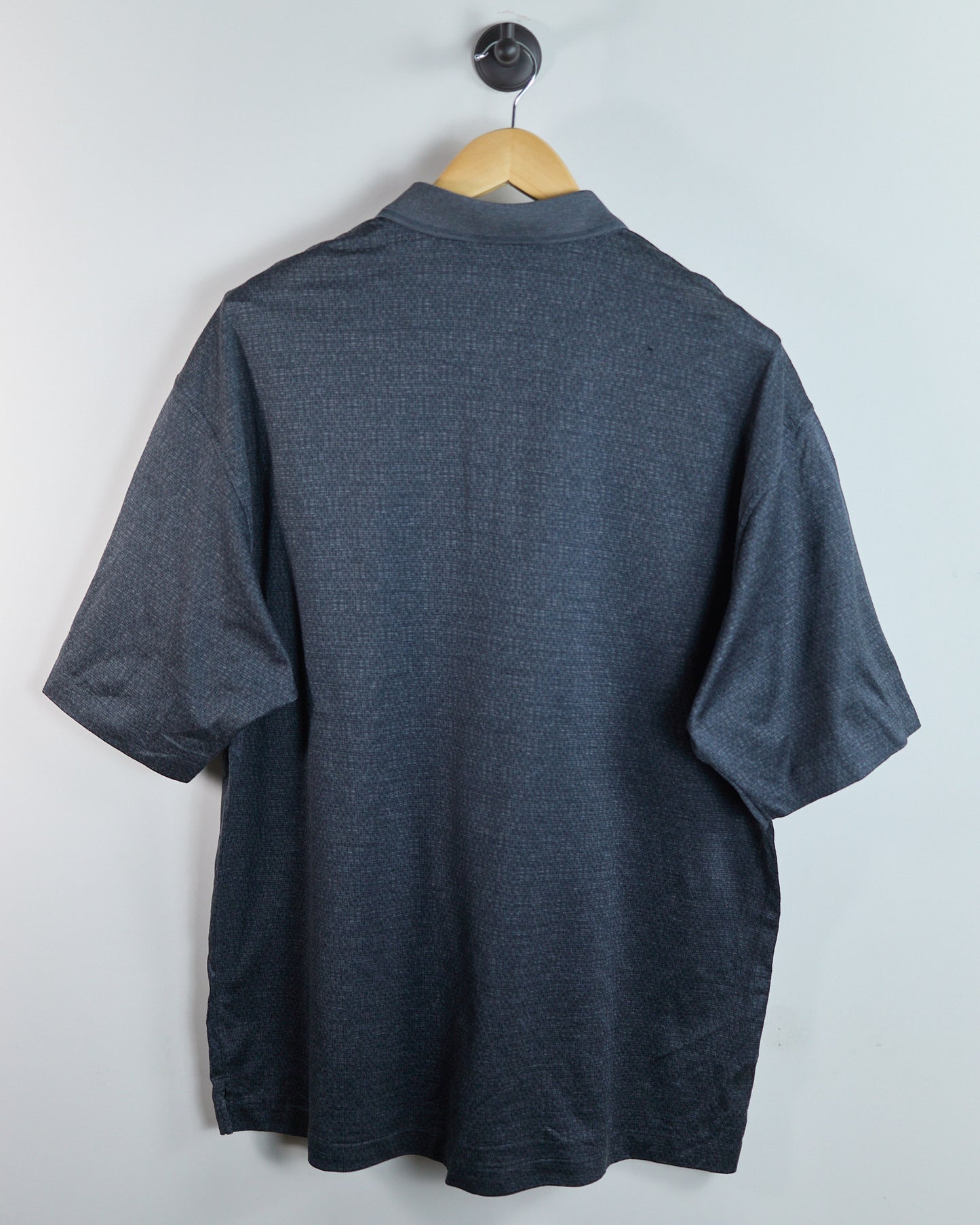 90s Tiger Woods Nike Golf Shield Logo Grey/Black Polo (XL)