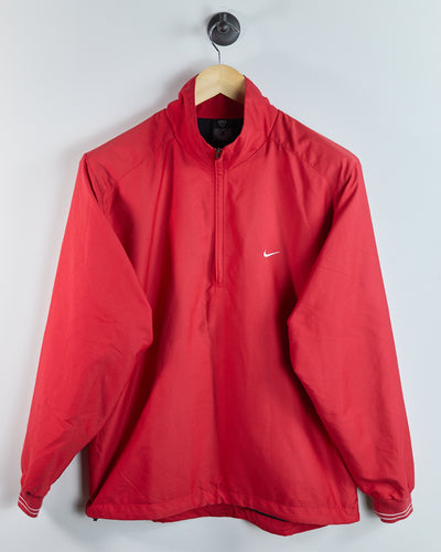 90s Nike Golf Red Long Sleeve Quarter Zip Windbreaker (M)
