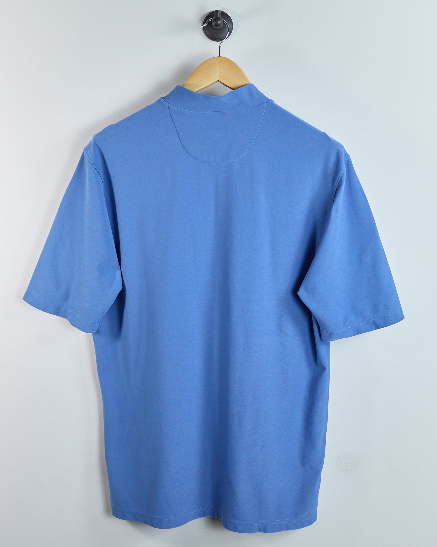 90s Nike Golf Shield Logo Blue Short Sleeve Mock Neck (L)