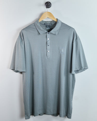 90s Nike Golf Tiger Woods Platinum Grey/Blue St Andrews Polo (XXL)