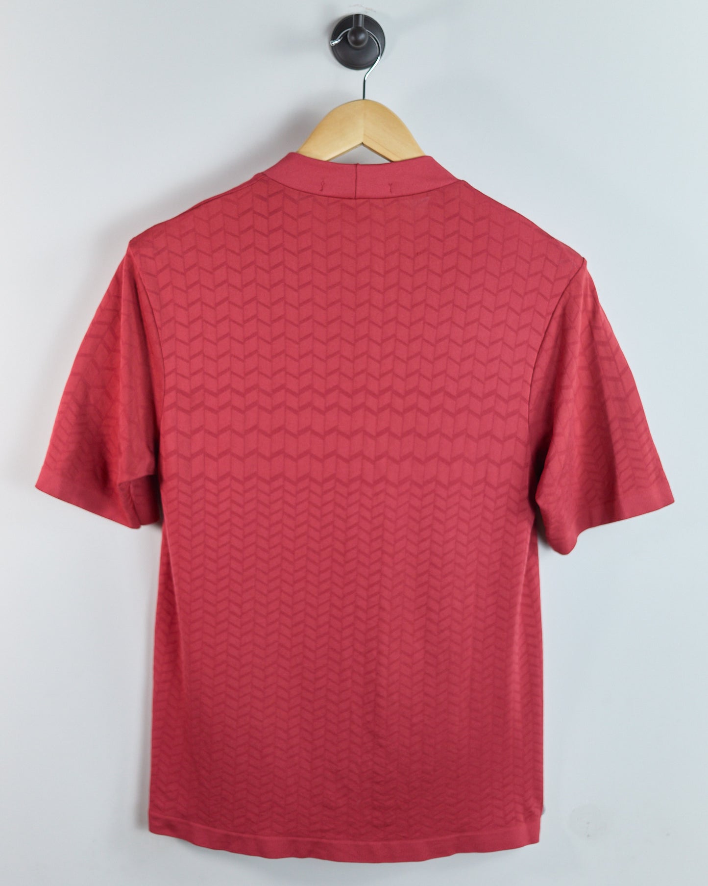 90s Nike Golf Red Pattern Short Sleeve Mock Neck (M)