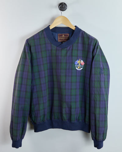 90s Proquip Blue/Green Tartan Pattern 1997 Ryder Cup Valderrama V Neck Windbreaker (M)