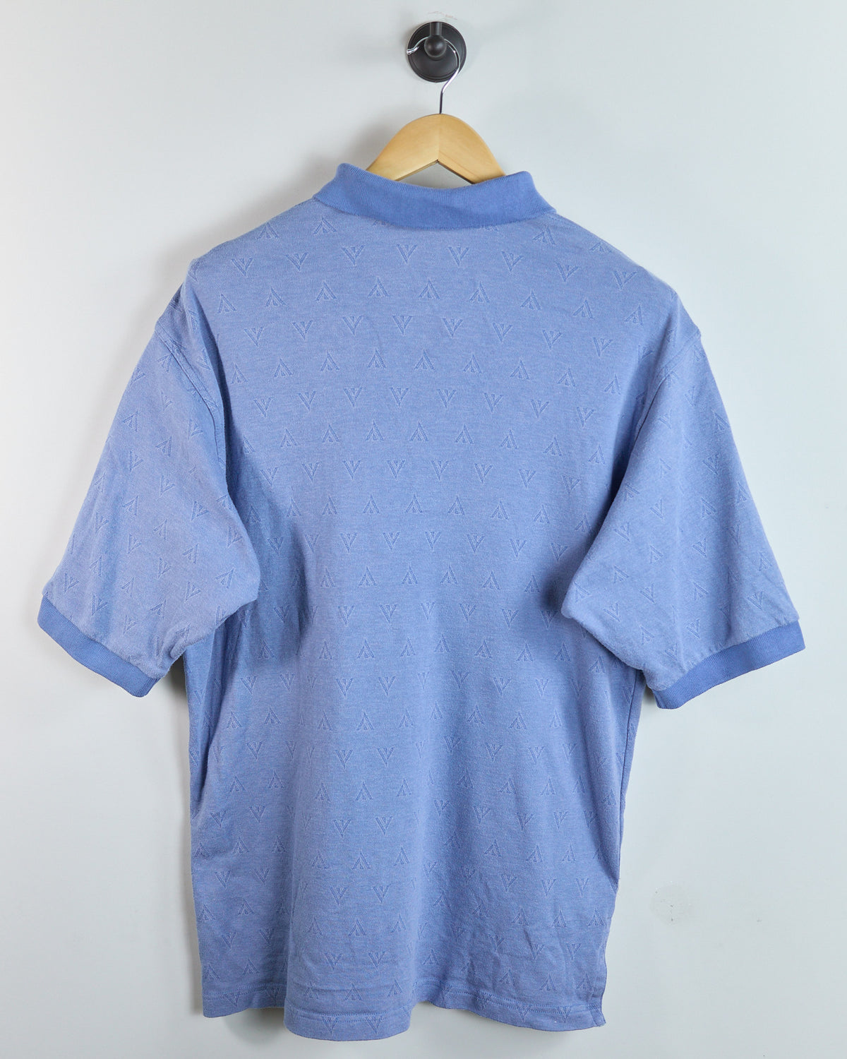 80s to early 90s Nike Golf Swoosh Blue Subtle Pattern Polo (M)