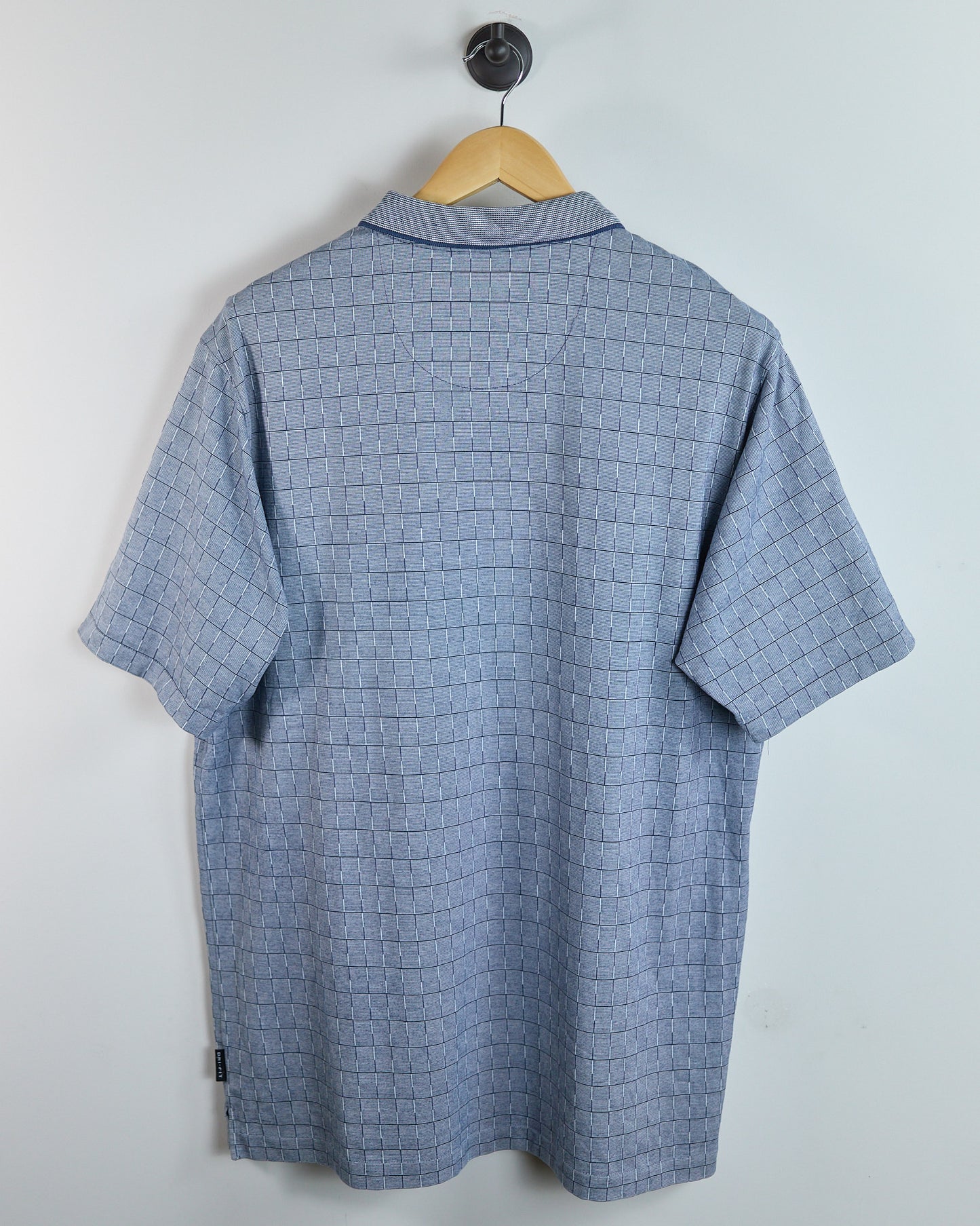 90s Nike Golf Shield Logo Blue Block Pattern Polo (XL)