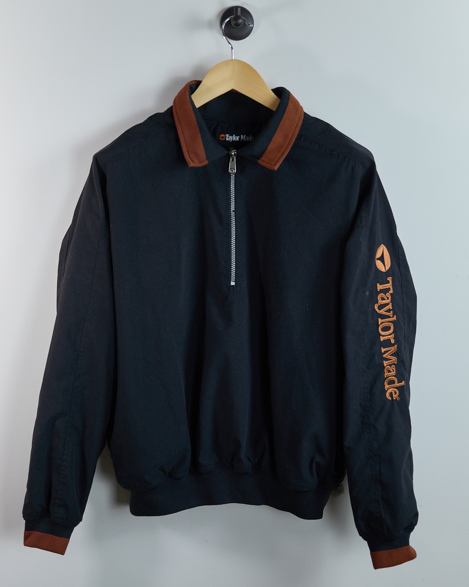 90s TaylorMade Black Quarter Zip Windbreaker (M) | Rules of Golf