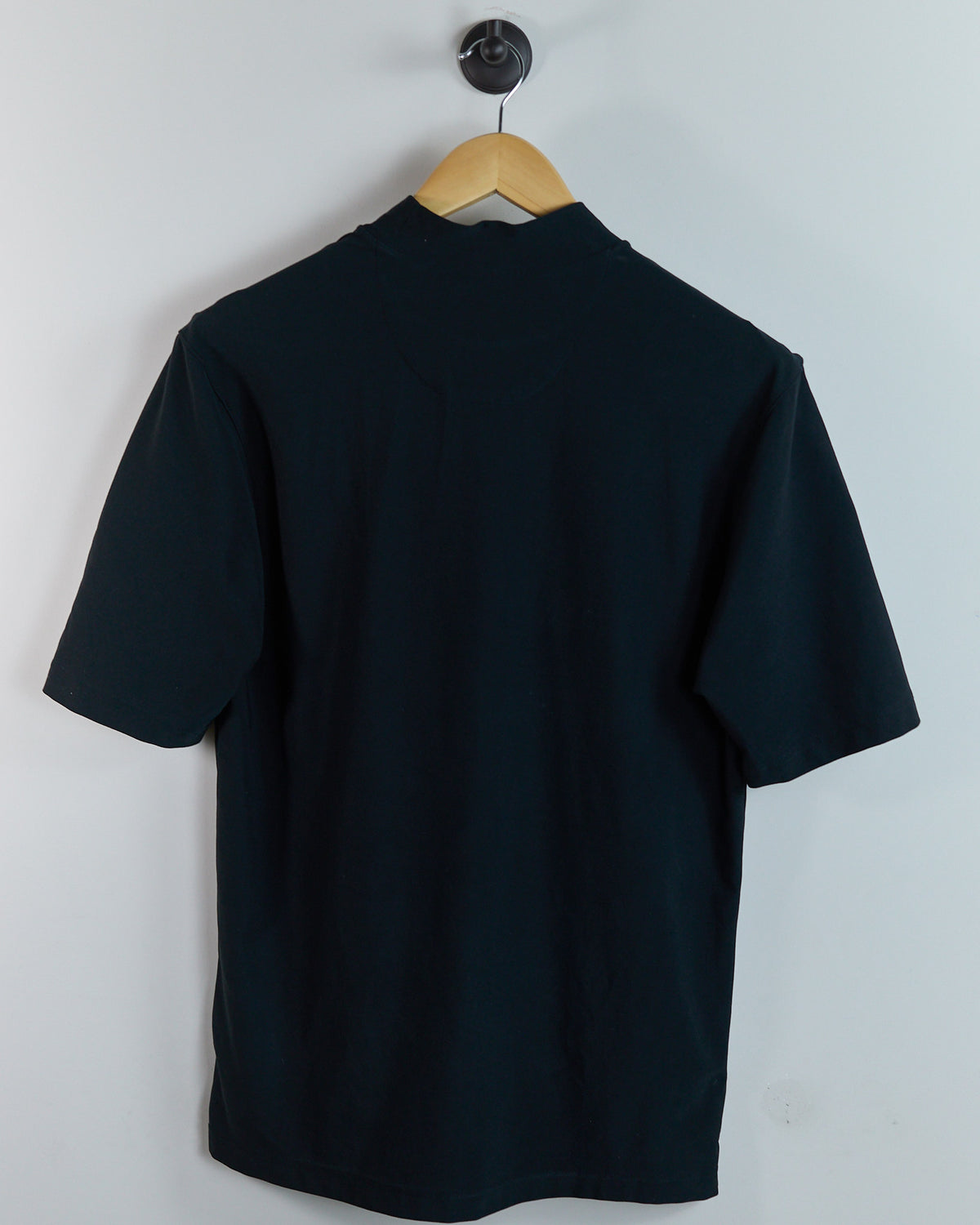 90s Nike Golf Shield Logo Black Short Sleeve Mock Neck (M)