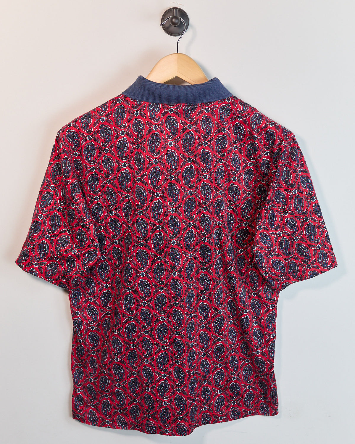 Mid 90s Slazenger Golf Red/Blue Pattern 1995 Ryder Cup Oak Hill Short Sleeve Polo (S, but slightly bigger)