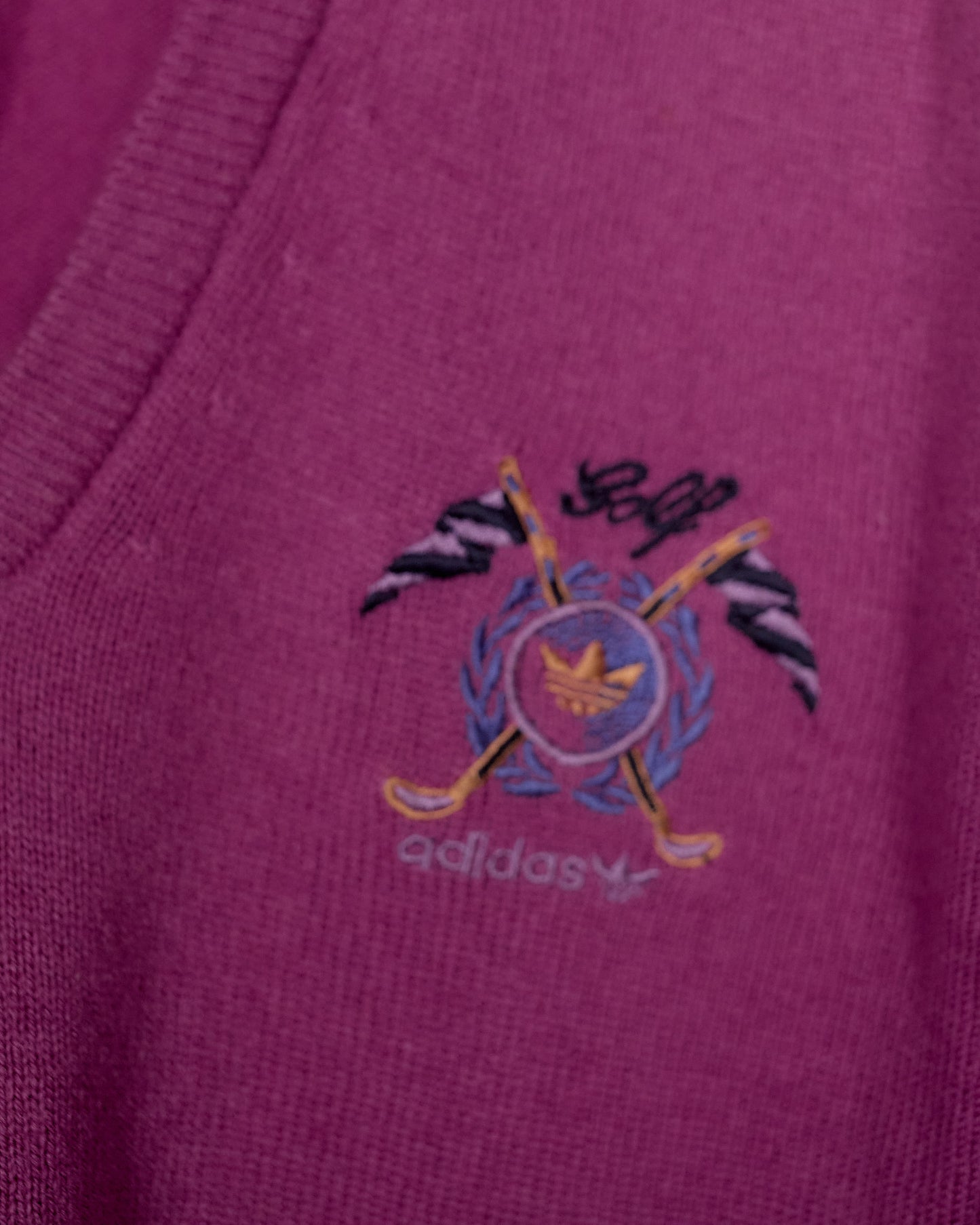 80s Adidas Golf Purple Knitwear (L)