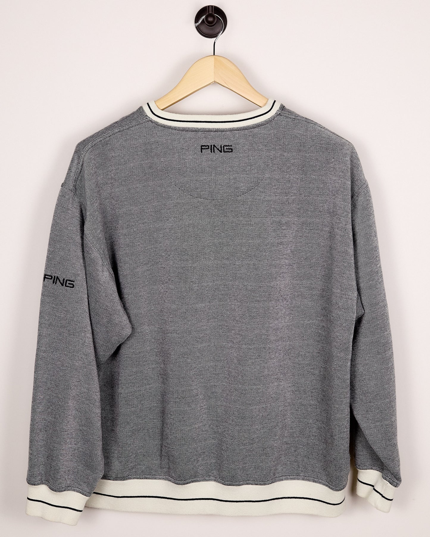 90s Ping Golf Grey/White Knitwear (L)