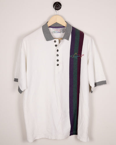 90s Greg Norman Collection White/Purple Polo (XL/L)