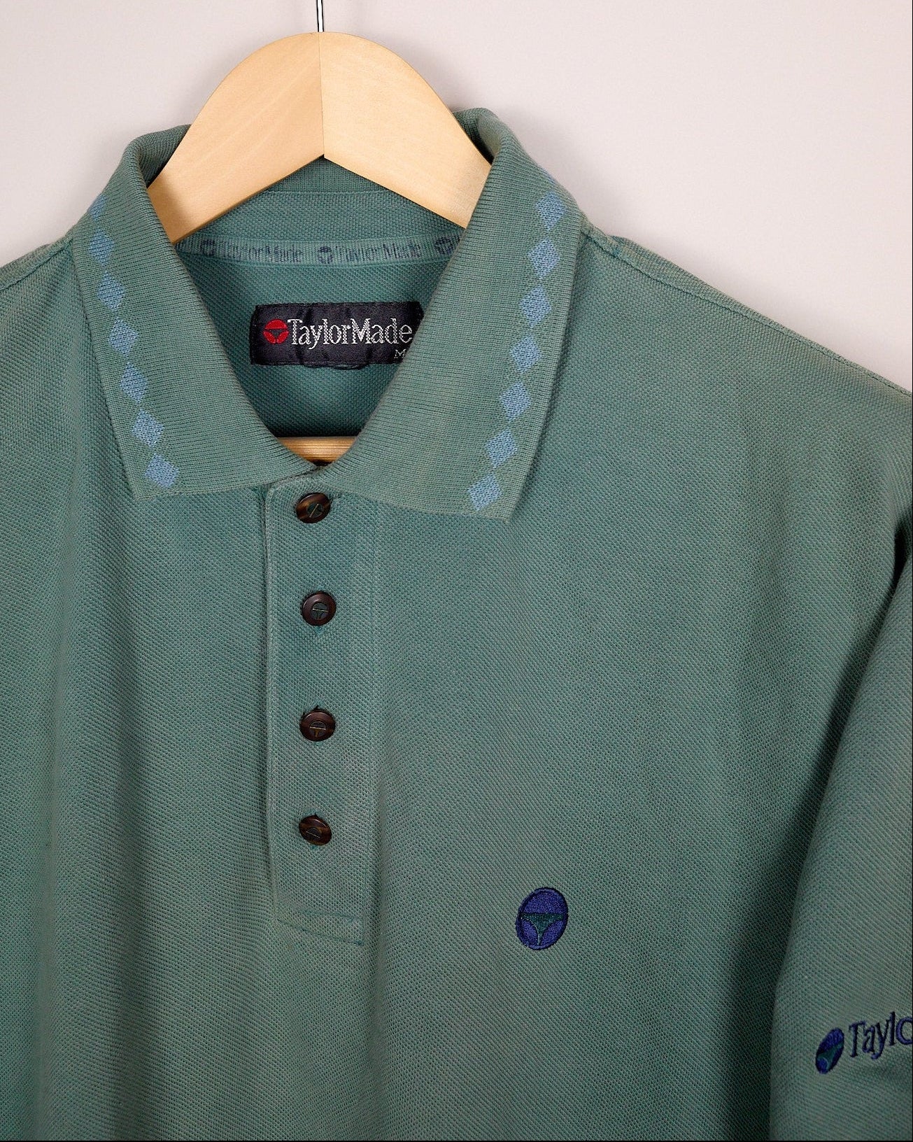 80s/90s TaylorMade Golf Green/Blue Polo (M)