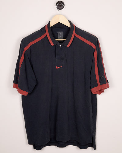 90s Nike Golf Tiger Woods Yin Yang Red/Black Polo (L)