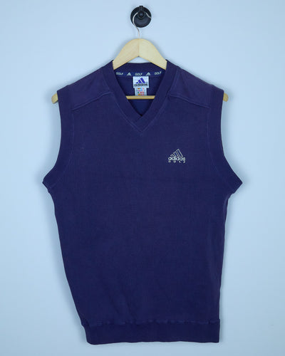 Mid 90s Adidas Golf Blue/White V Neck Gilet (L)