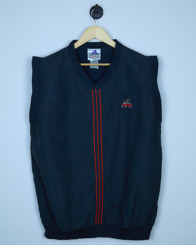 Mid 90s Adidas Golf Black/Red V Neck Gilet (XL)
