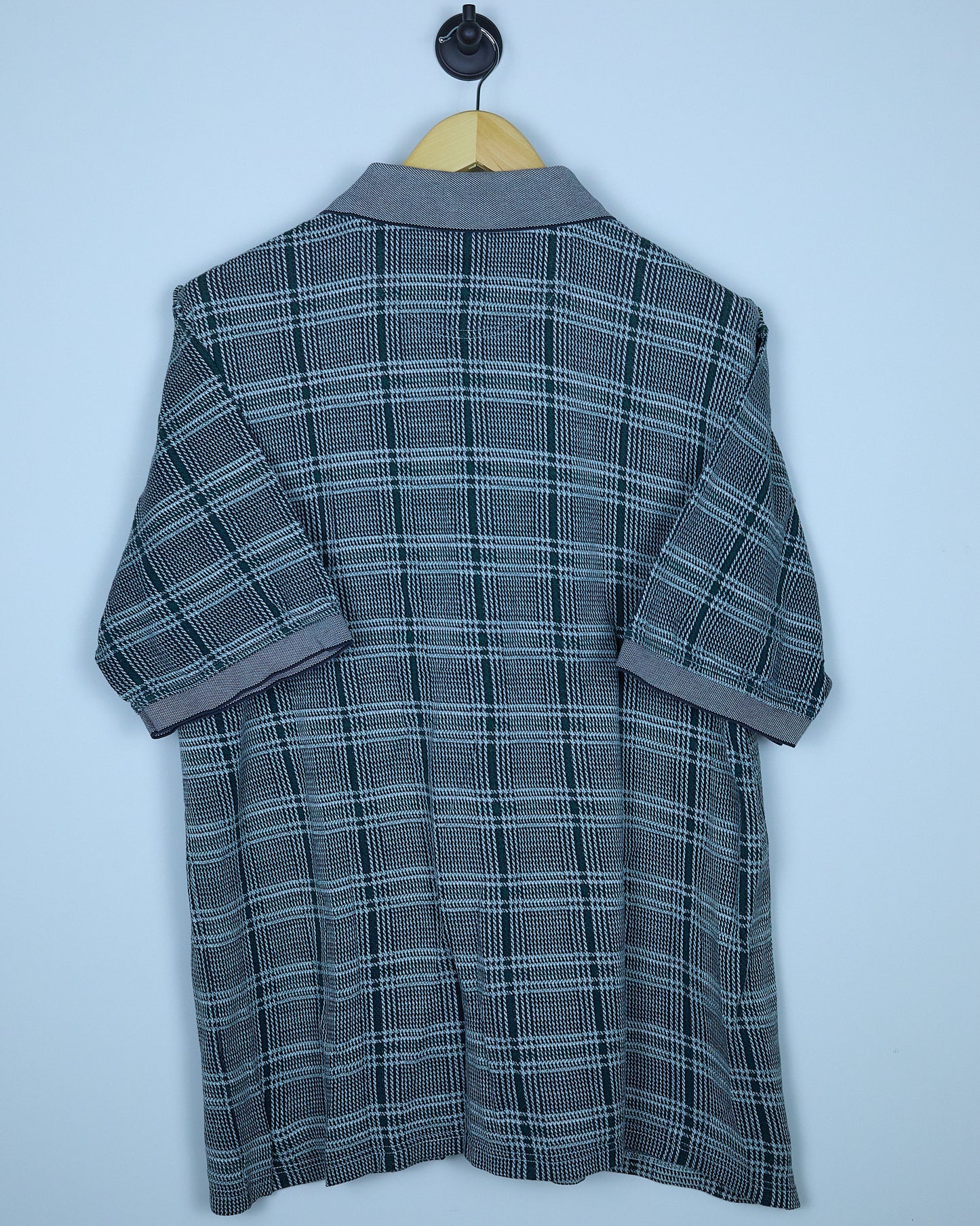 Late 80s/early 90s Masters x Slazenger Golf Green/Grey Weave Pattern Polo (XL)