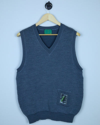 Late 80s Augusta Masters Grey V Neck Cotton Vest (M)