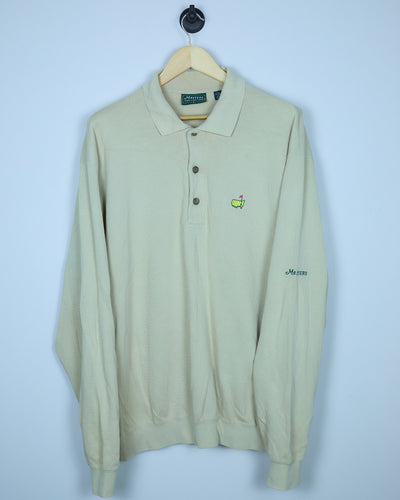 Early 90s Augusta Masters Beige Long Sleeve Jumper Polo (L)