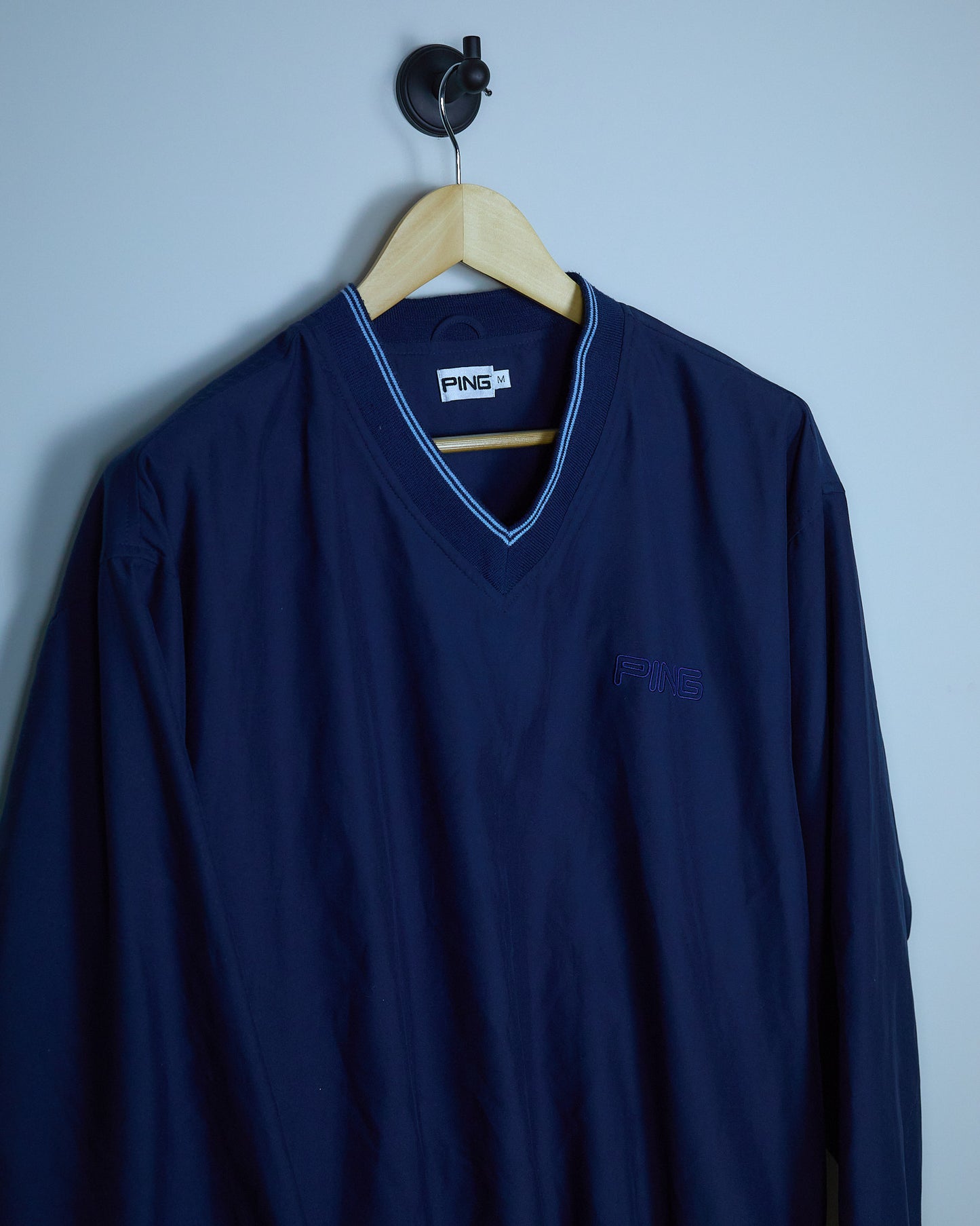 Mid 90s Ping Golf Dark Blue V Neck Windbreaker Jacket (M)