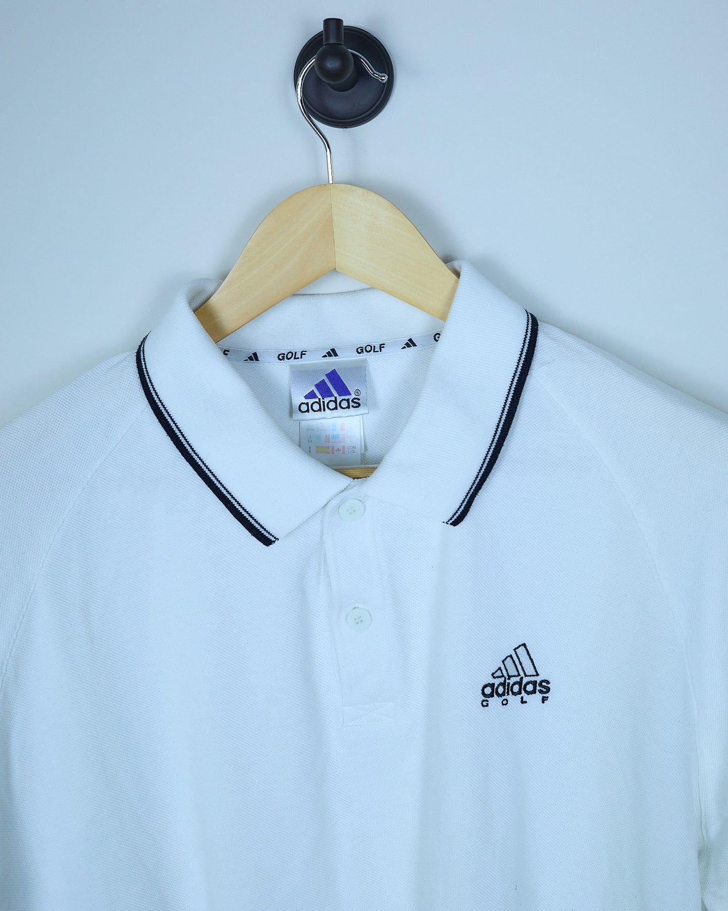 Mid 90s Adidas Golf White/Black Polo (XL)