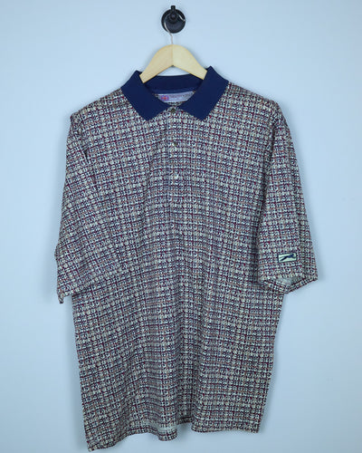 Early 90s Slazenger Golf Red/Blue Pattern Polo (XL)