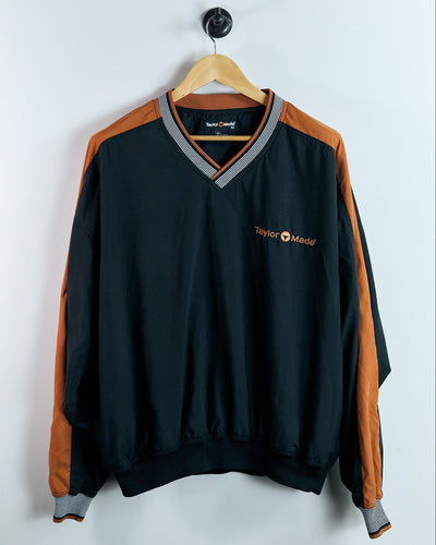 90s TaylorMade Black/Orange V Neck Windbreaker Jacket (XL)