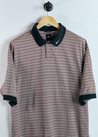 90s Nike Yin Yang Red/Cream Polo (XL)