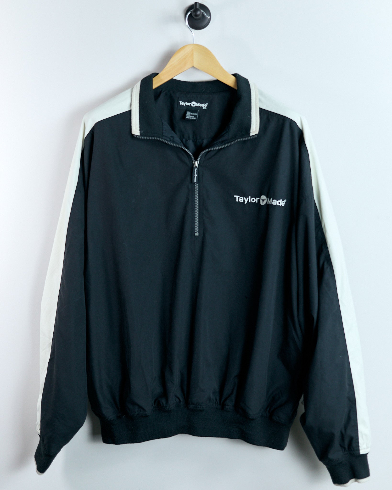 90s TaylorMade Black/White Quarter Zip Windbreaker Jacket (XL