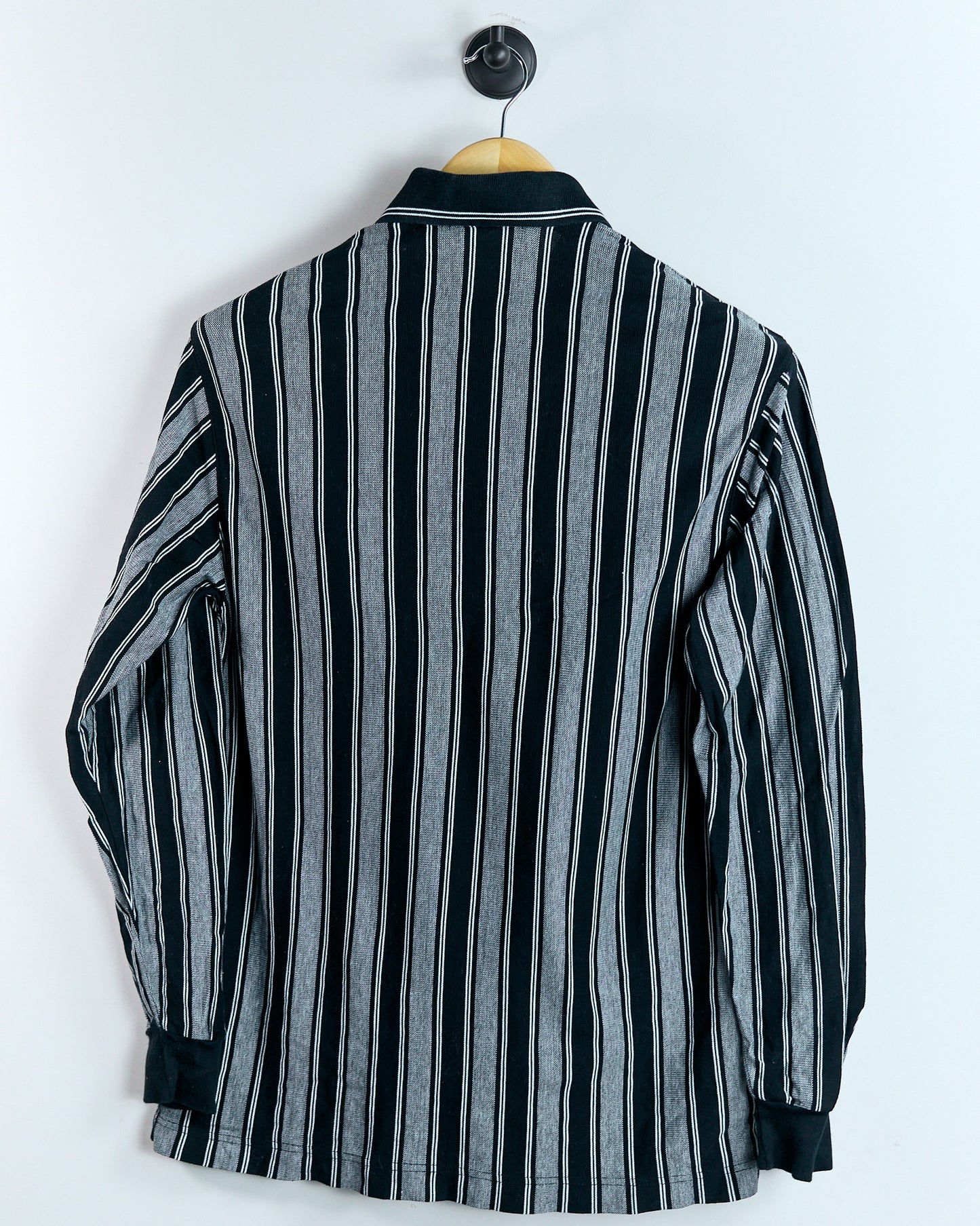 90s Titleist Black/White Striped Long Sleeve Polo (L)