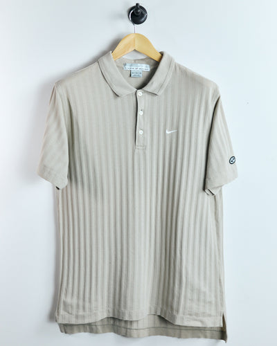 90s Tiger Woods Yin Yang, Beige Polo, with detailed weave and logo (M)