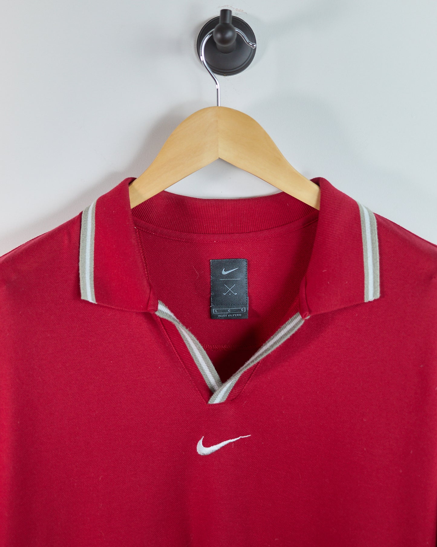 90s Nike Golf Red Polo (L) Rare Tiger Yin Yang edition