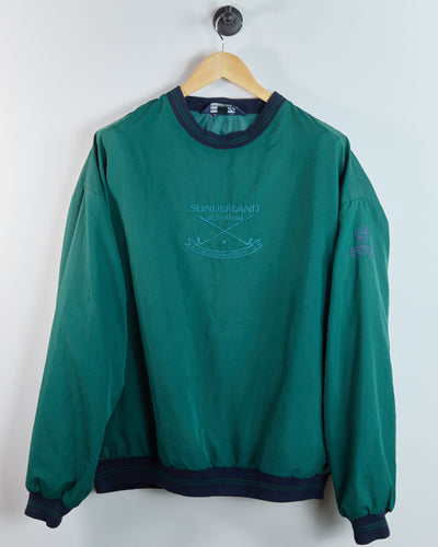 90s Sunderland of Scotland Green/Dark Blue Crew Neck Windbreaker (M)