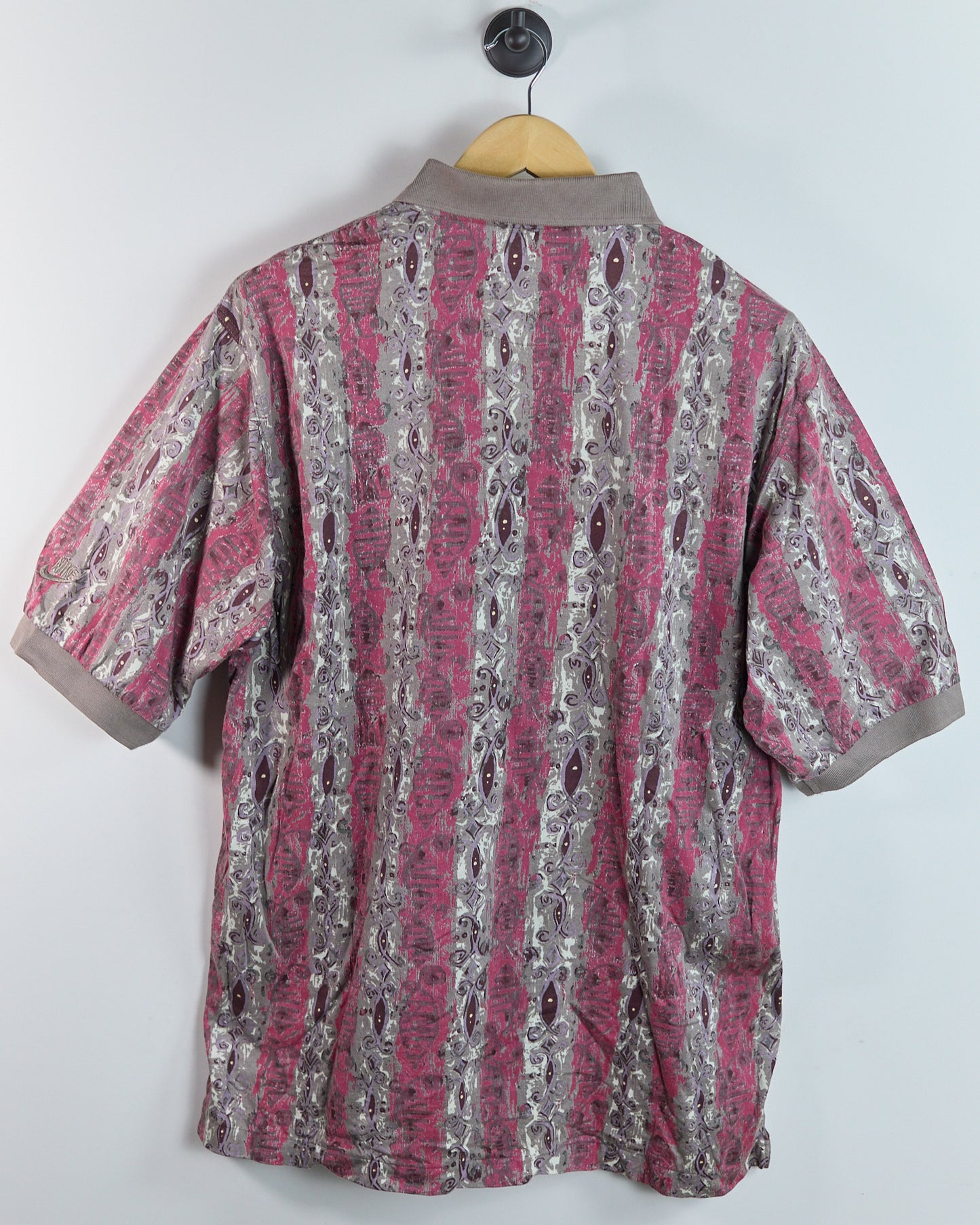 80s to early 90s Nike Golf Red and brown Pattern Polo (L)