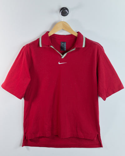 Early 00s Nike Golf Red Polo, Yin Yang logo (M)