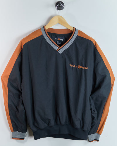 90s TaylorMade Black/Orange V Neck Windbreaker (M)