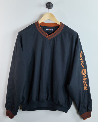 90s TaylorMade Black/Orange V Neck Windbreaker (M)