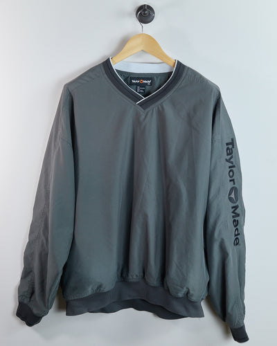 90s TaylorMade Dark Grey V Neck Windbreaker (XL)