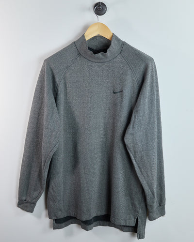 90s Nike Golf Grey/Black Long Sleeve Turtle Neck (L)