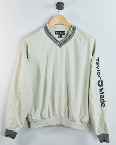 90s TaylorMade Cream V Neck Windbreaker (S)