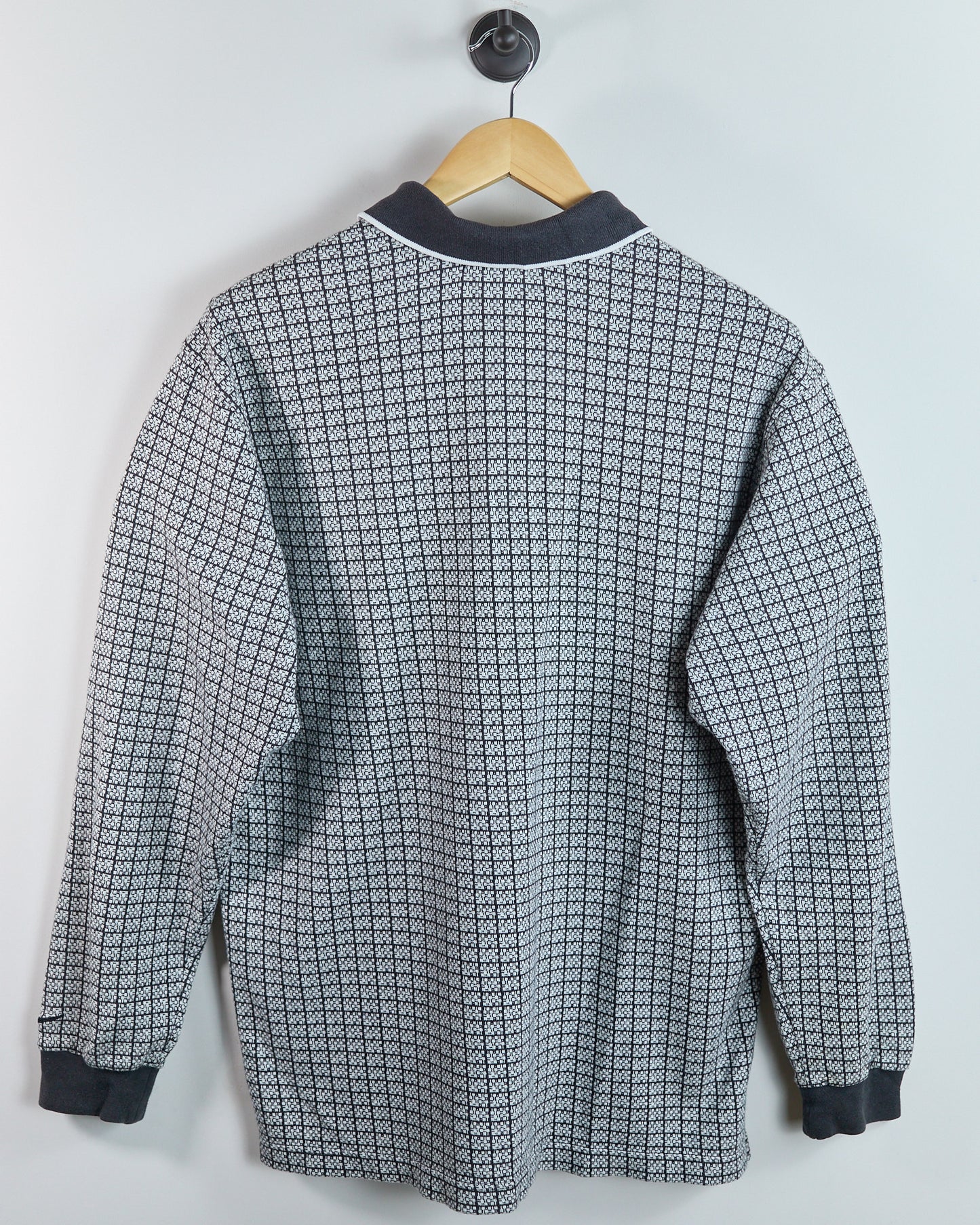 90s Nike Golf Black/White Long Sleeve Polo (M)