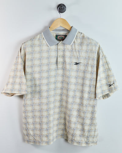 90s Reebok Beige Pattern Polo (L)