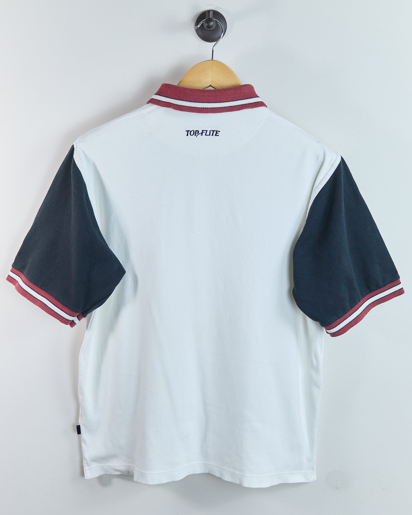 80s TopFlite White/Black Polo (M)