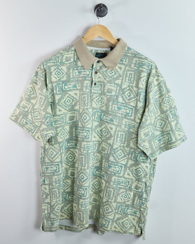 90s Greg Norman Cream/Green Polo (L)