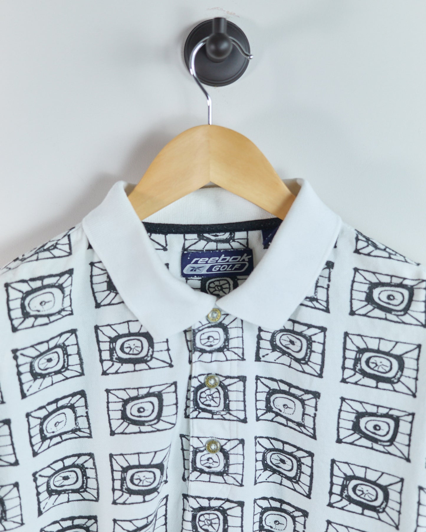 90s Greg Norman White/Black Polo (M)