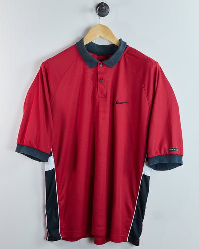 90s to 00s Nike Golf Tiger woods Yin Yang Red/Black Polo (XL)