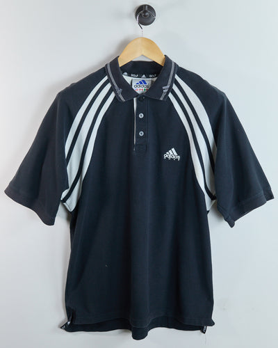 90s Adidas Golf Black/White Polo (L)