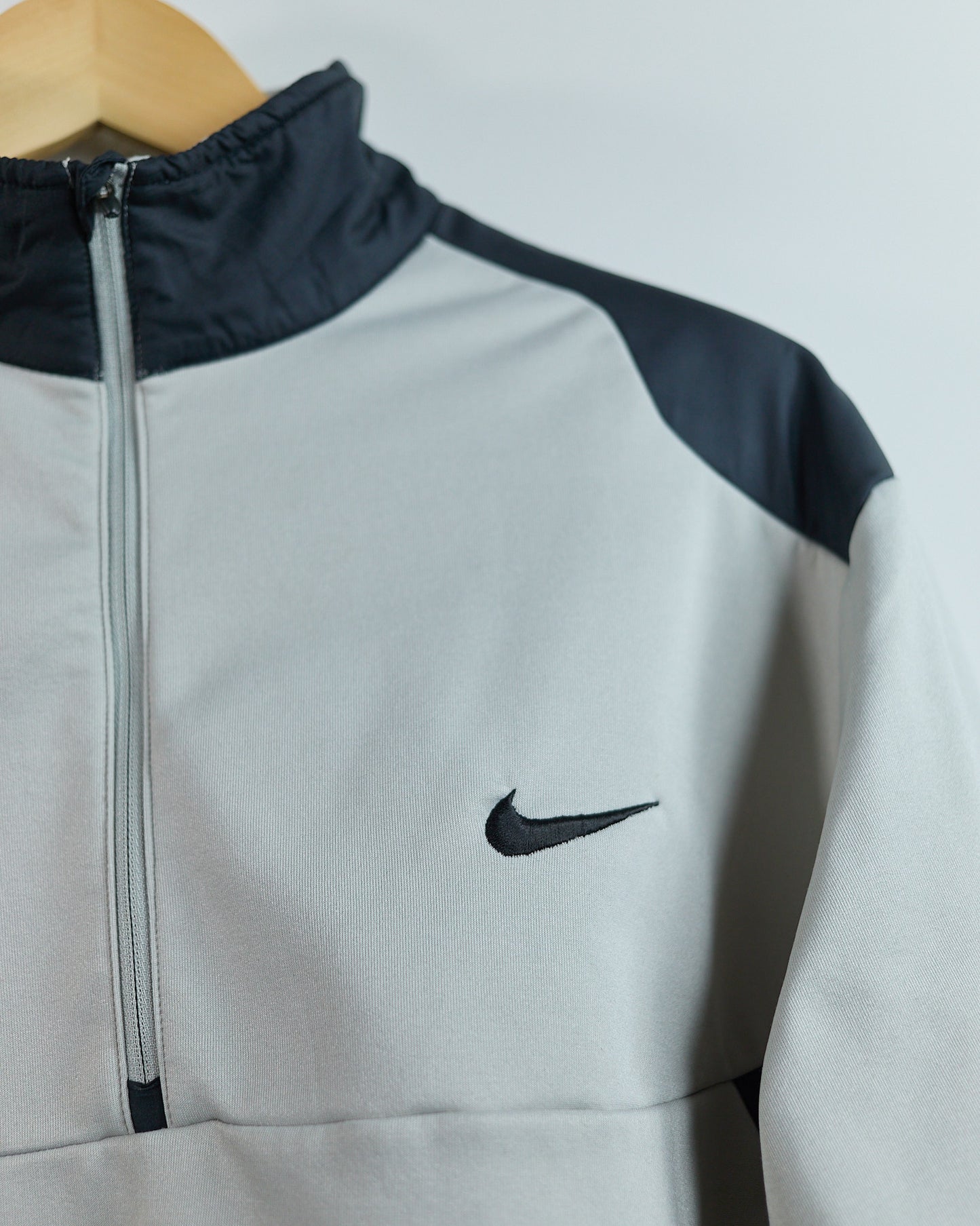 00s Nike Golf Grey/Black Quarter Zip Fleece (L)