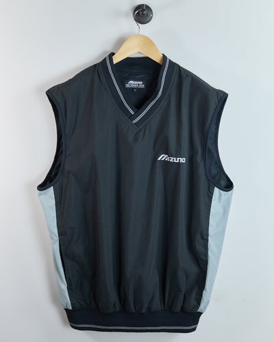 90s Mizuno Golf Black/Grey Windbreaker Vest (XL)