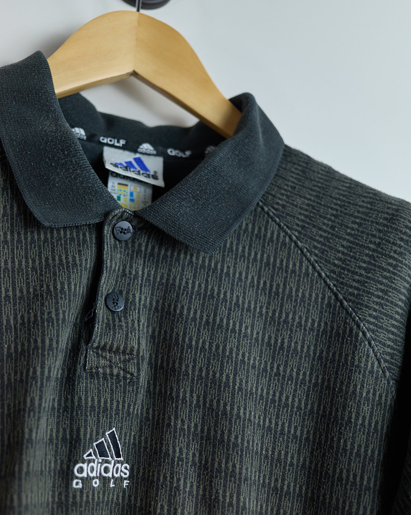90s Adidas Golf Green/Black Polo (M)